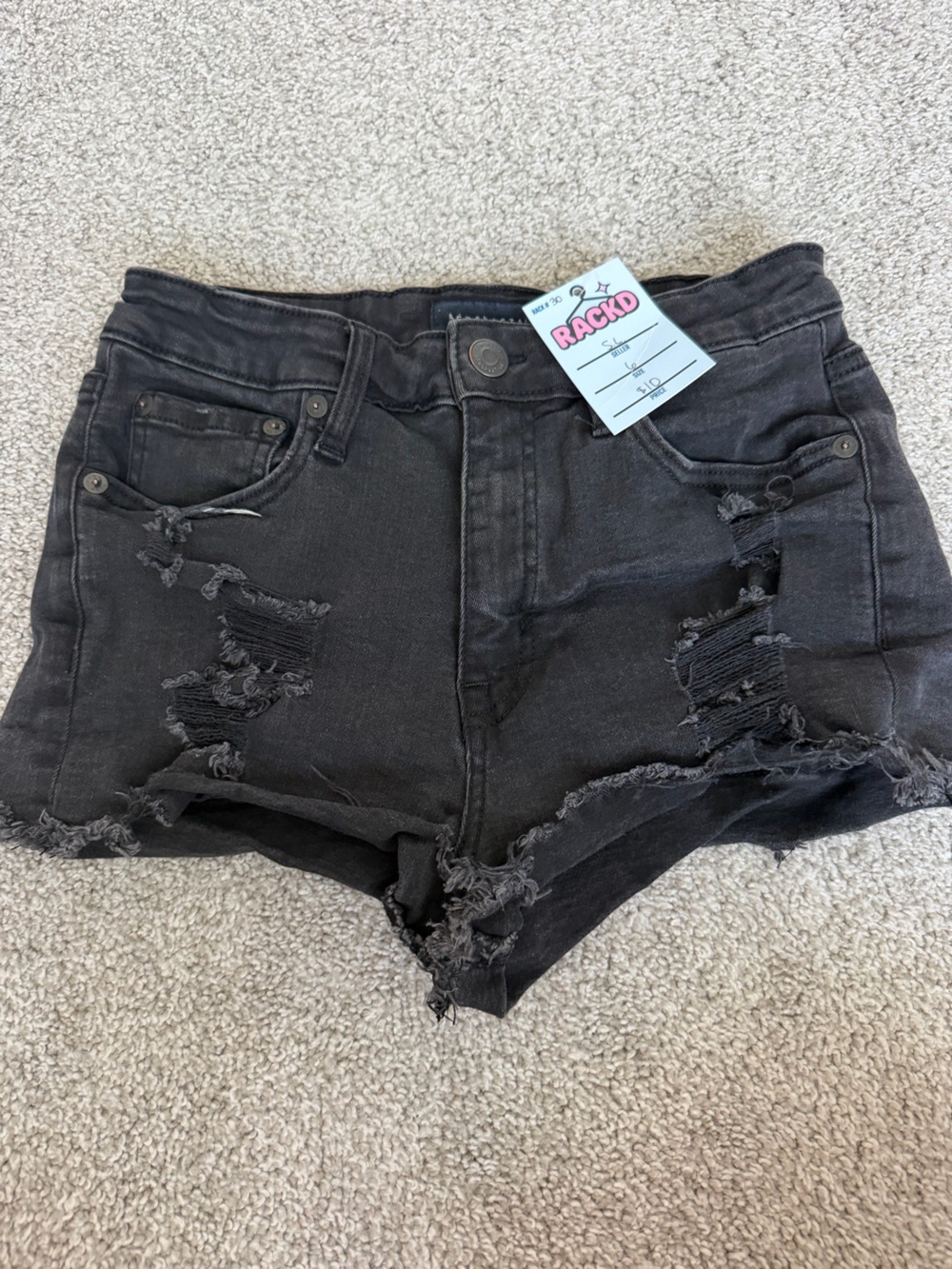 Aeropostale Black Distressed Boyfriend Jeans Shorts